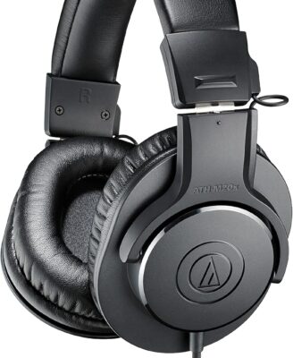 Audio-Technica ATH-M20x Professional Studio Monitor Headphones, Black
