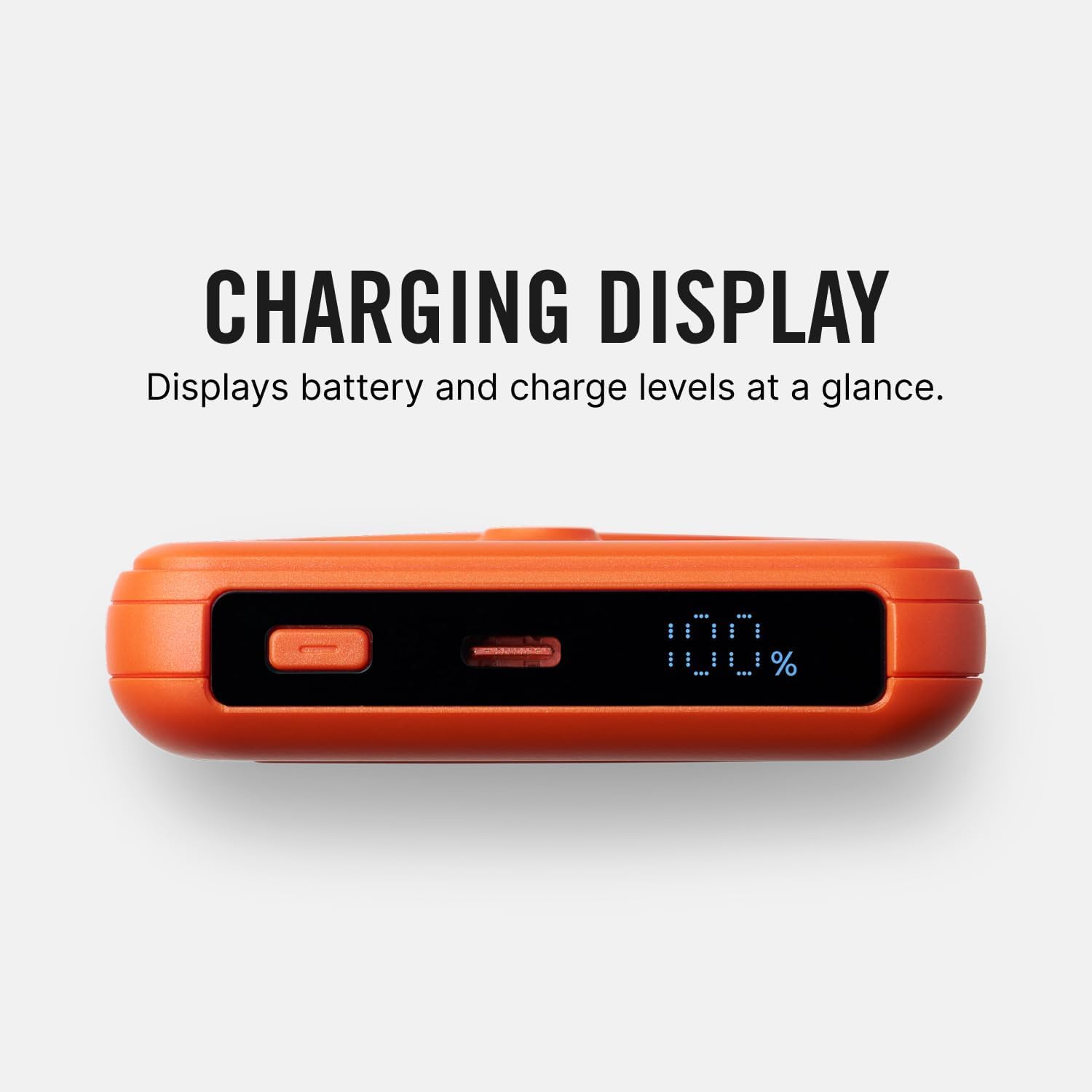RIDGE Magnetic Power Bank Battery Pack 10,000mAh - Fast Charging, Compatible with MagSafe - Portable Charger Powerbank - with Built in Cables, Wireless Charging & Magnetic Attachment (Basecamp Orange) - Image 5