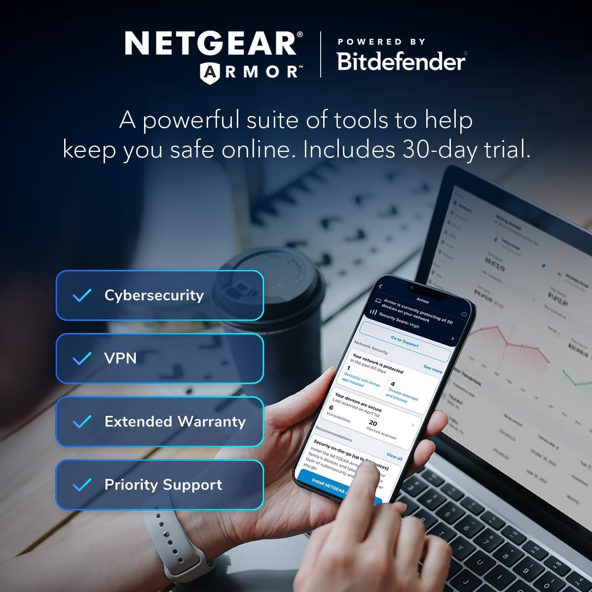 NETGEAR Nighthawk Dual-Band WiFi 7 Router (RS90) – Router Only, BE3600 Wireless Speed (up to 3.6 Gbps) - Covers up to 2,000 sq. ft., 50 Devices – 2.5 Gig Internet Port - Free Expert Help - Image 3